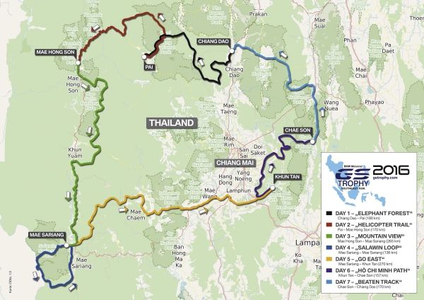 BMW Motorrad International GS Trophy SouthEst Asia 2016 Road Map